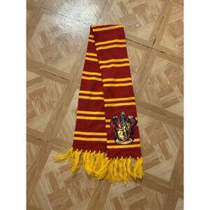 Harry Potter Gryffindor Scarf Red & Yellow Knit with Crest Patch and Tassels